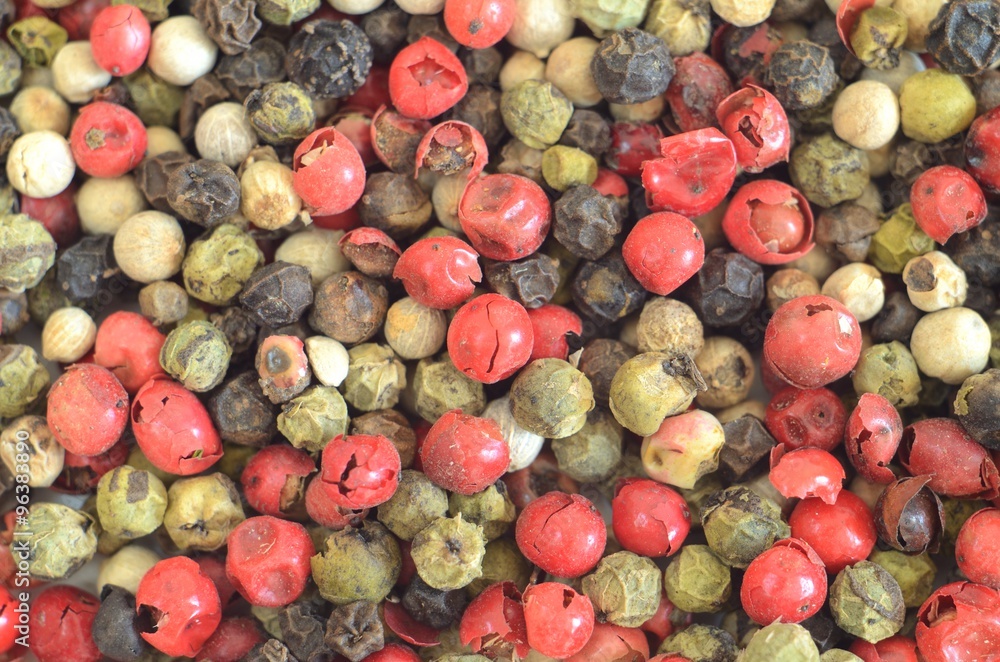 Colored pepper spice detail macro texture background Colored pepper spice detail macro texture background