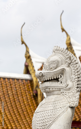 Twin lion in Wat Benchamabophit  Bangkok  Thailand