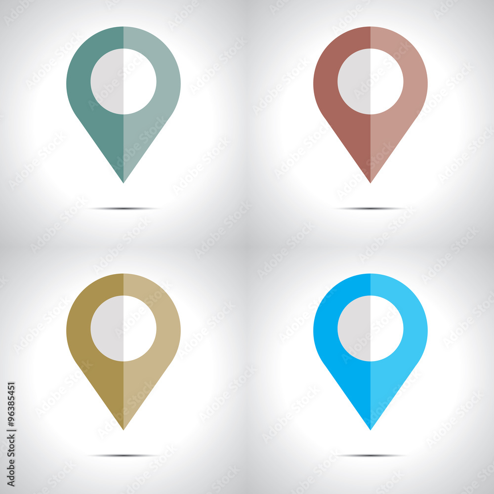 Abstract navigation map pin pointers with reflection - Illustration Abstract navigation map pin pointers with reflection - Illustration