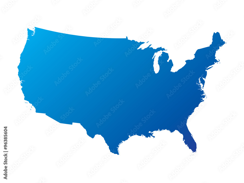 blue map of United States blue map of United States