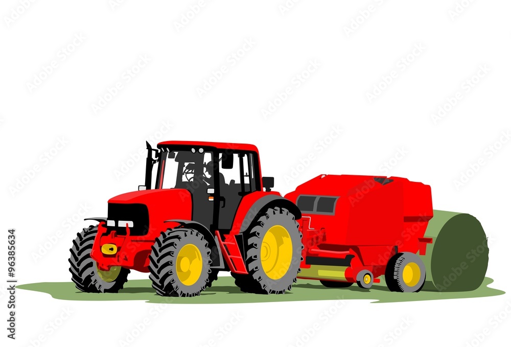 Obraz premium Tractor hay bale
