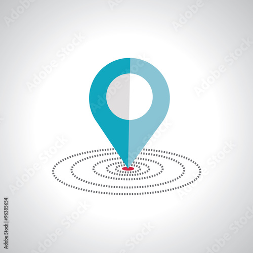 Abstract navigation map pin pointers with reflection - Illustration