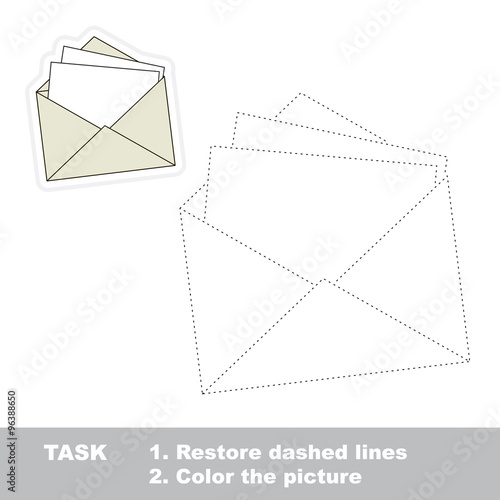Vector trace game. paper envelope to be traced.