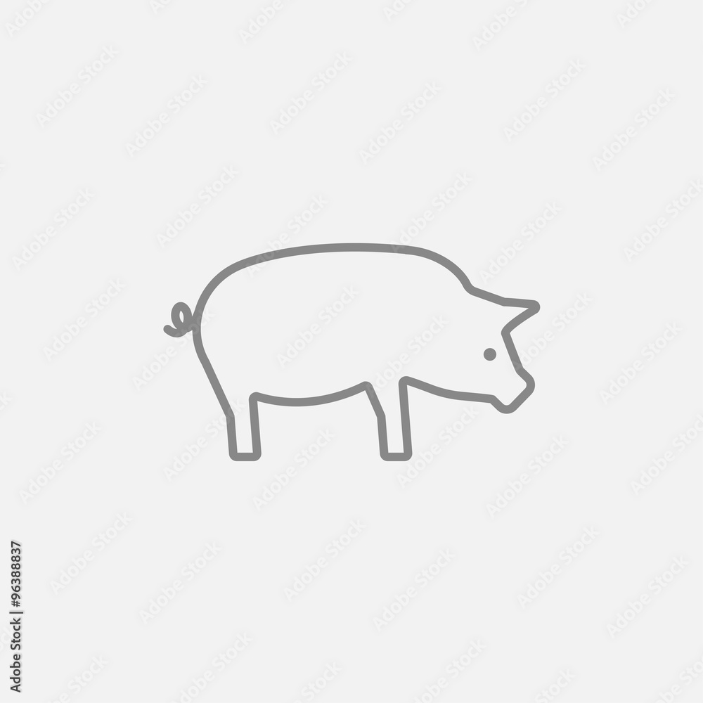Pig line icon. Pig line icon.