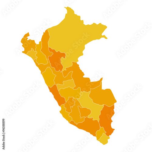 Regions map of Peru location