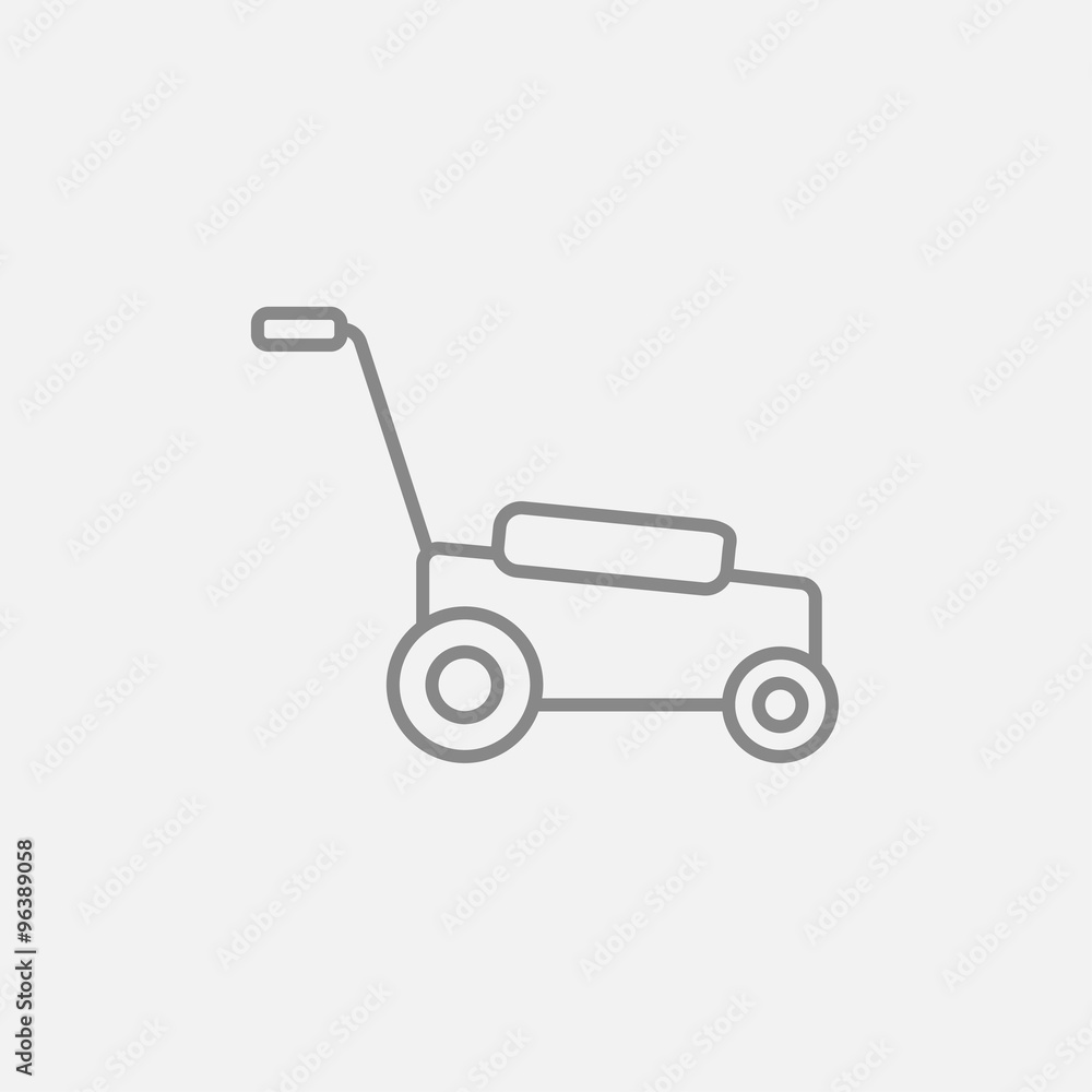 Lawnmover line icon. Lawnmover line icon.