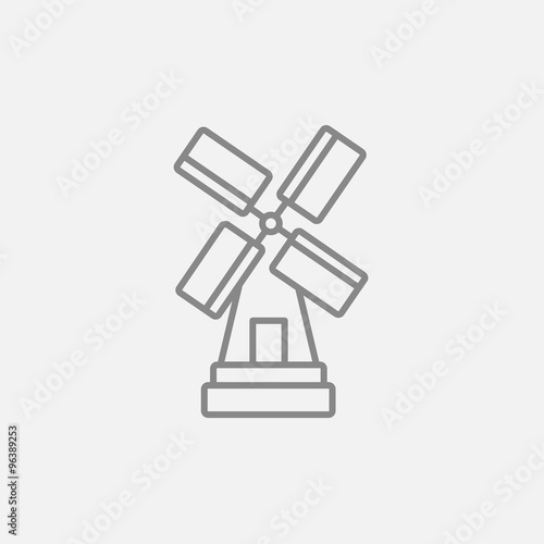 Windmill line icon.