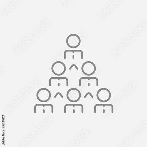 Business pyramid line icon.