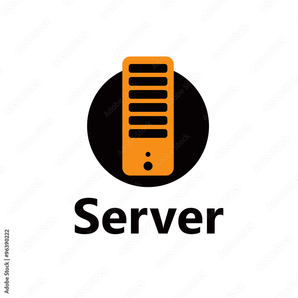 Vector technologic icon - server yellow Vector technologic icon - server yellow