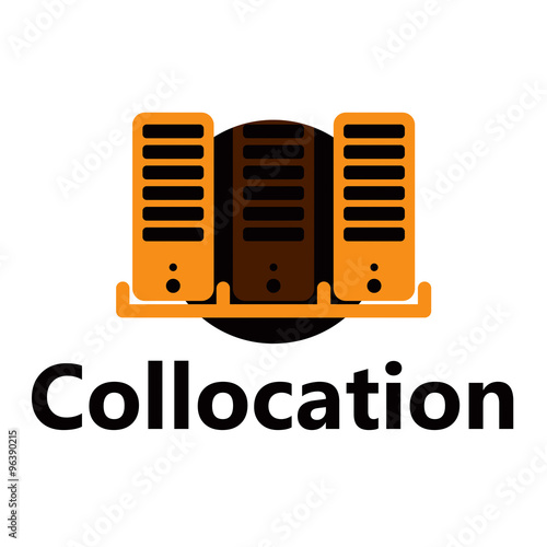 Vector technologic icon - colocation yellow