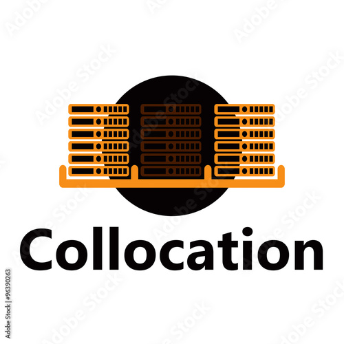 Vector rackmount technologic icon - colocation yellow