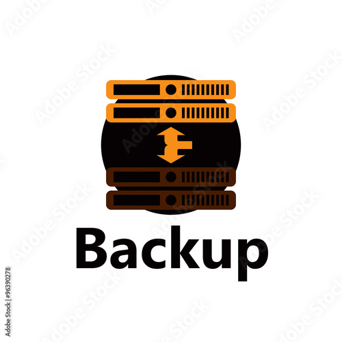 Vector rackmount technologic icon - backup yellow