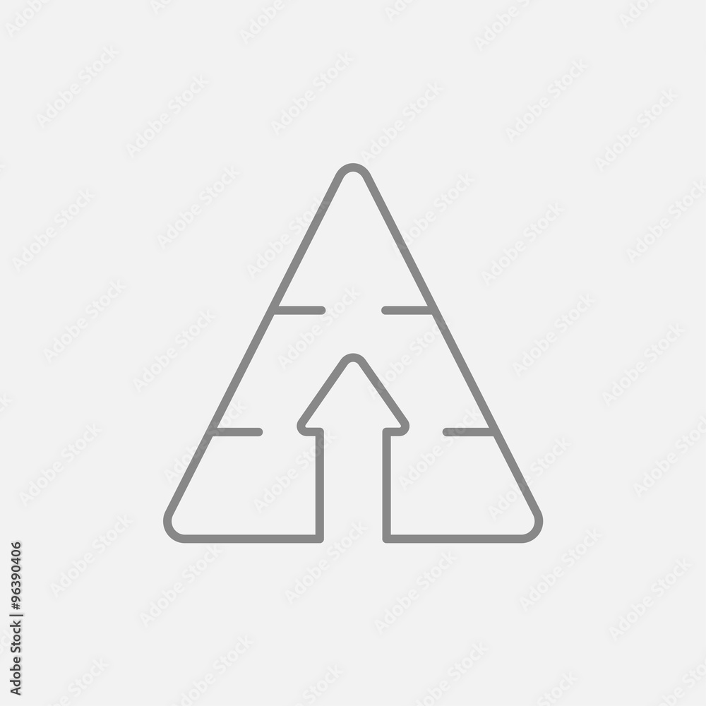 Pyramid with arrow up line icon. Pyramid with arrow up line icon.