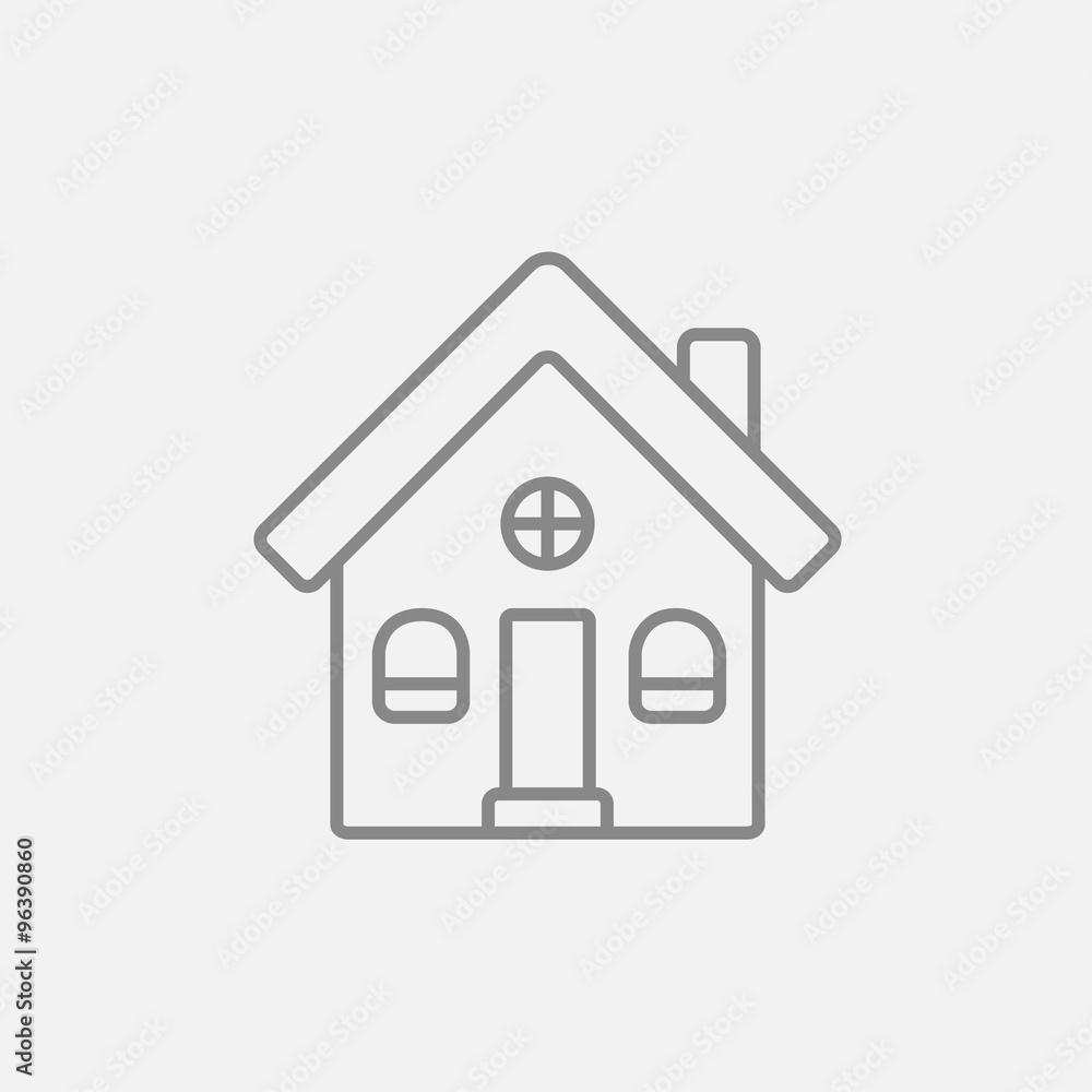 Detached house line icon. Detached house line icon.