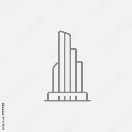 Skyscraper office building line icon.