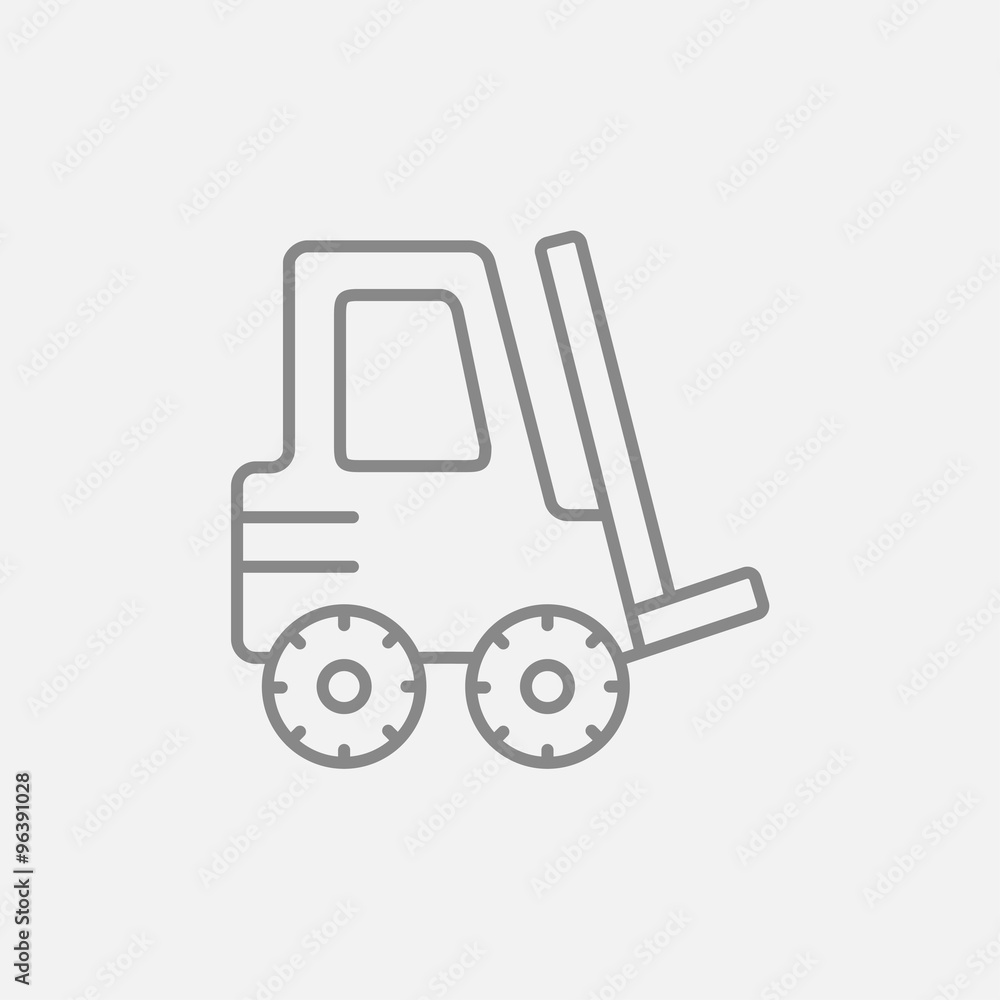 Forklift line icon.