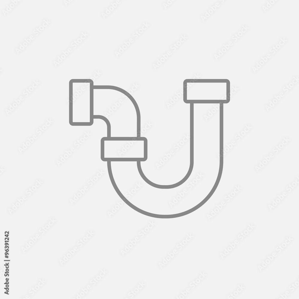 Water pipeline line icon.