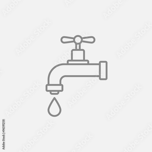 Dripping tap with drop line icon.