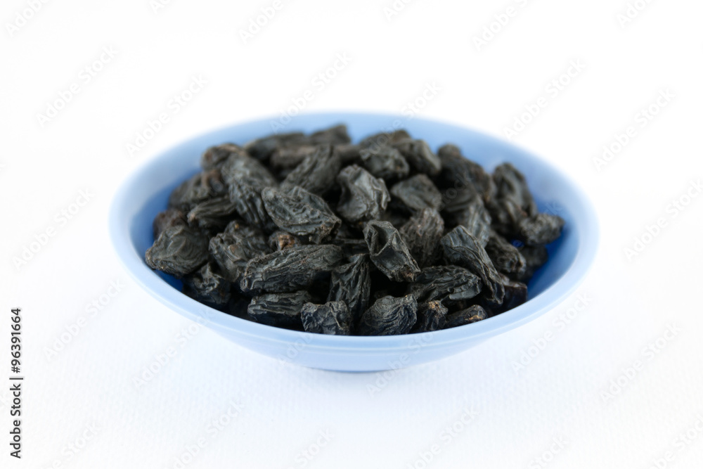 Dried grapes on white background Dried grapes on white background