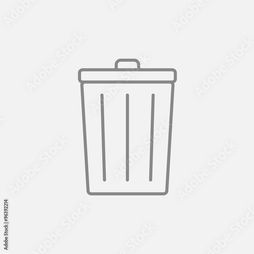 Trash can line icon.