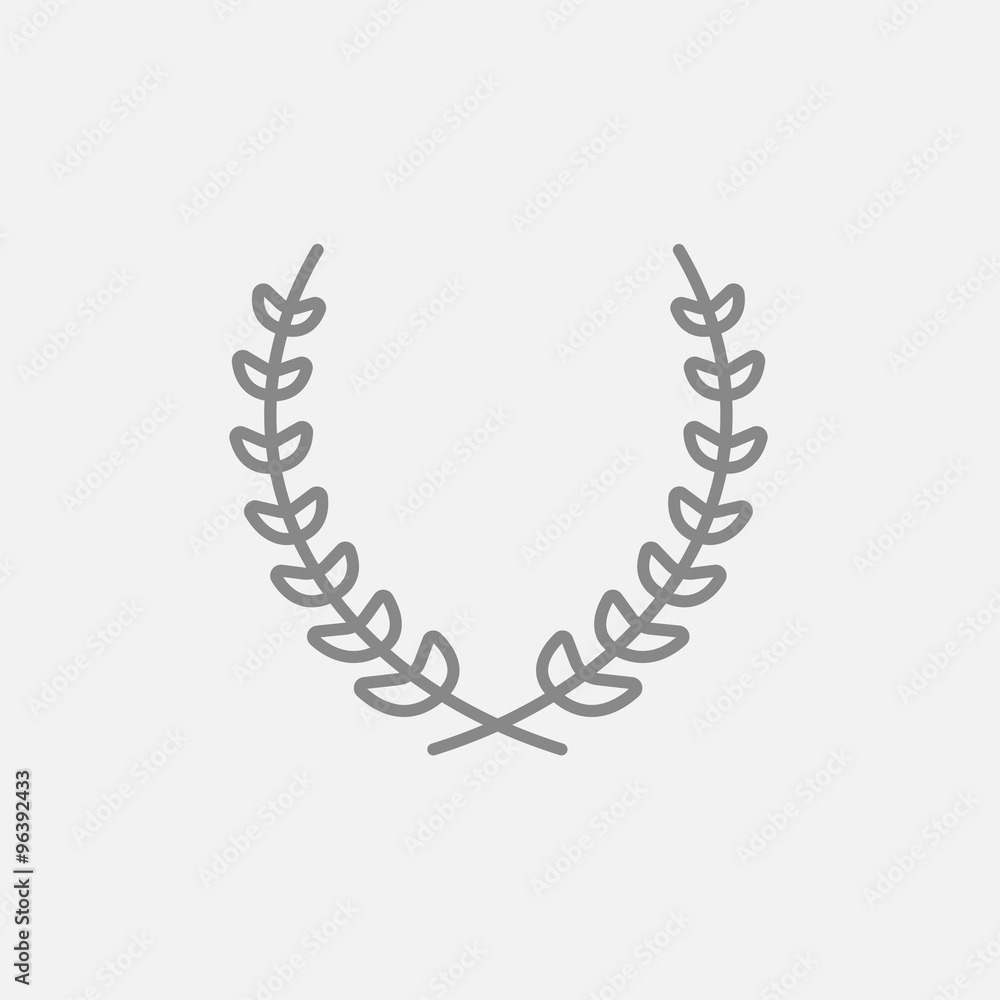 Obraz premium Laurel wreath line icon.