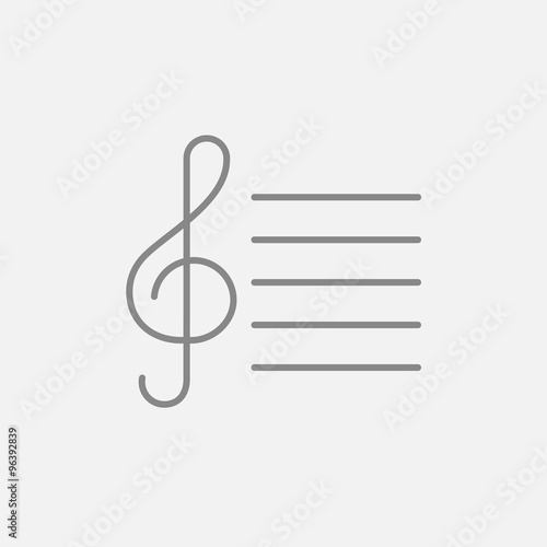 Treble clef line icon.