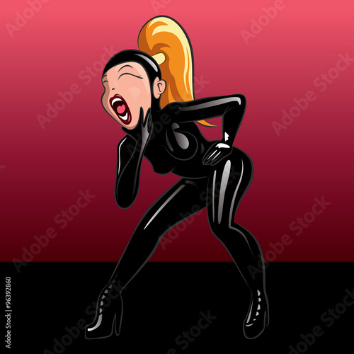 Sexy latex suit girl, bdsm woman