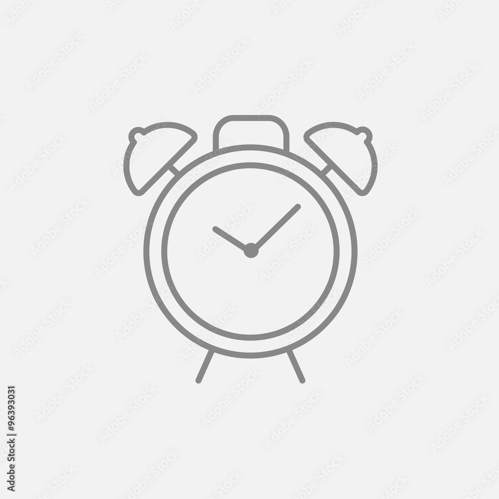 Alarm clock line icon. Alarm clock line icon.