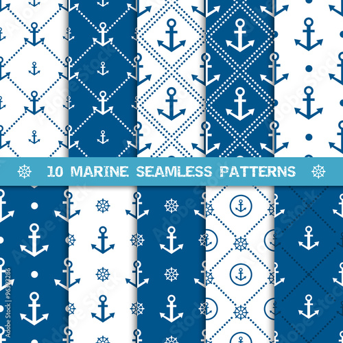 Vector seamless pattern with anchor