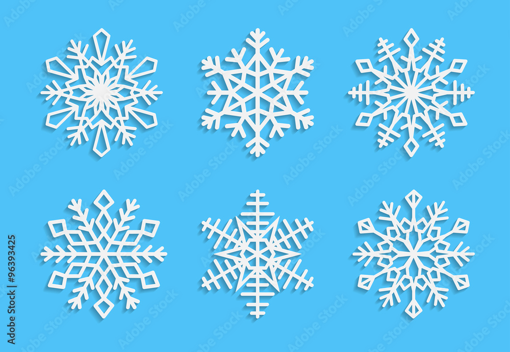 Snowflake winter set vector illustration
