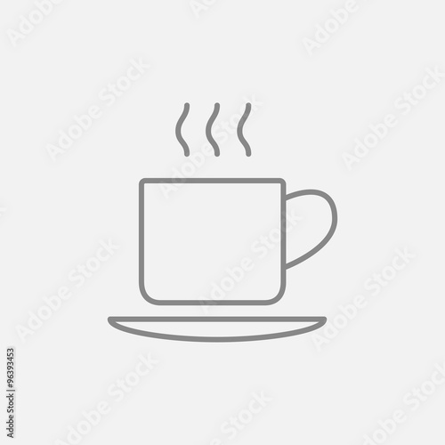 Cup of hot drink line icon.