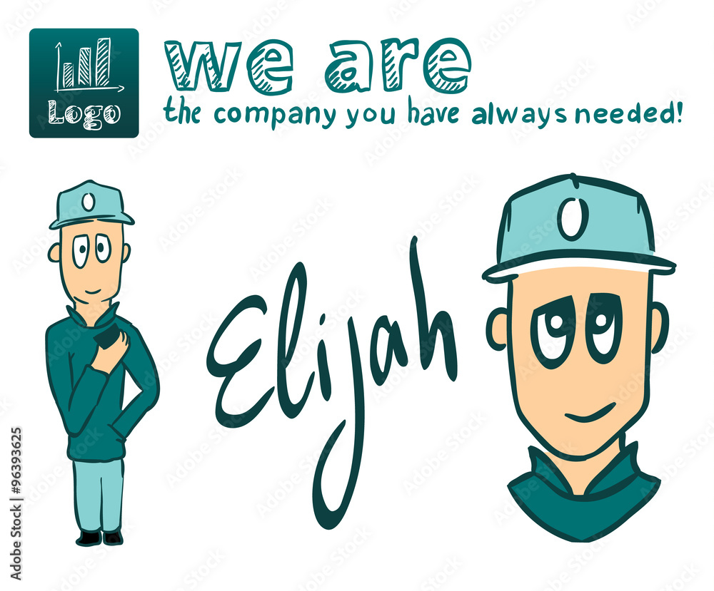 Courier vector character, driver or worker, cyan Courier vector character, driver or worker, cyan