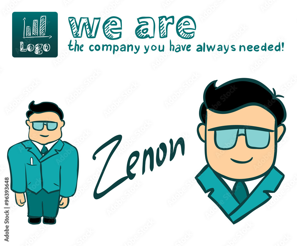Boss vector character, manager cartoon, cyan Boss vector character, manager cartoon, cyan
