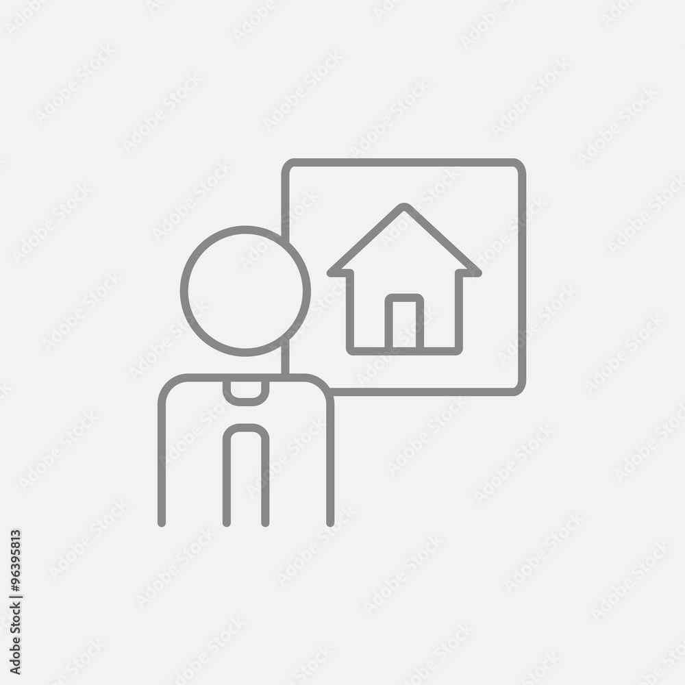 Real estate agent line icon. Real estate agent line icon.