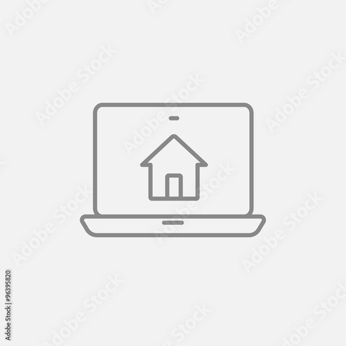 Smart house technology line icon.