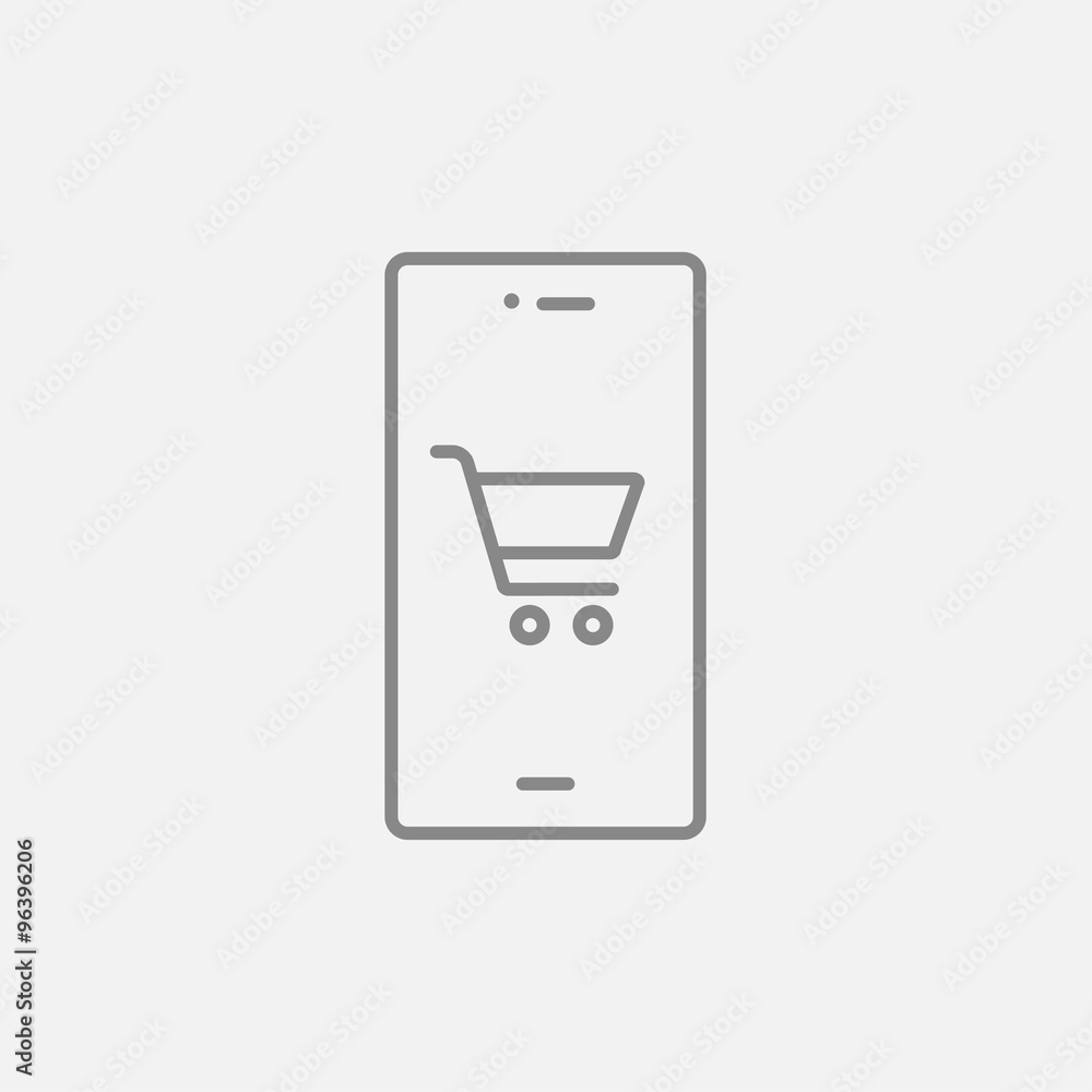 Online shopping line icon. Online shopping line icon.