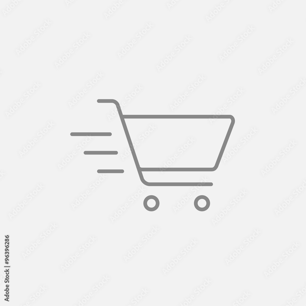 Shopping cart line icon. Shopping cart line icon.