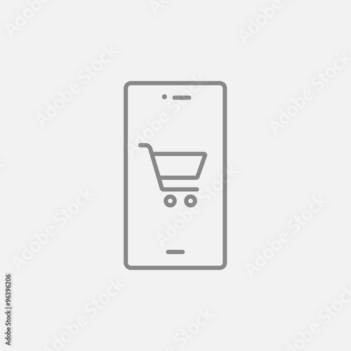 Online shopping line icon.