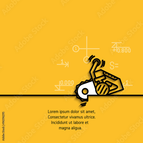 Vector banner with a picture tools chainsaw  