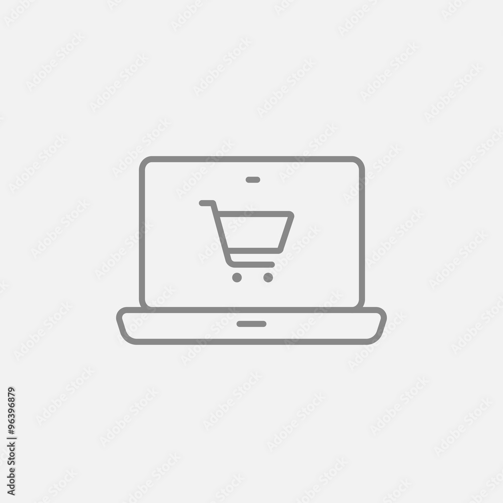 Online shopping line icon. Online shopping line icon.