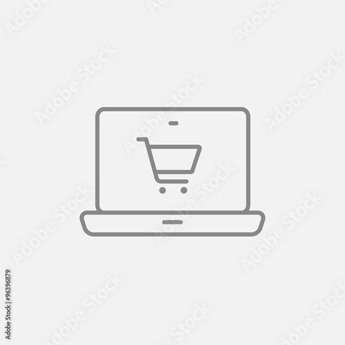 Online shopping line icon.