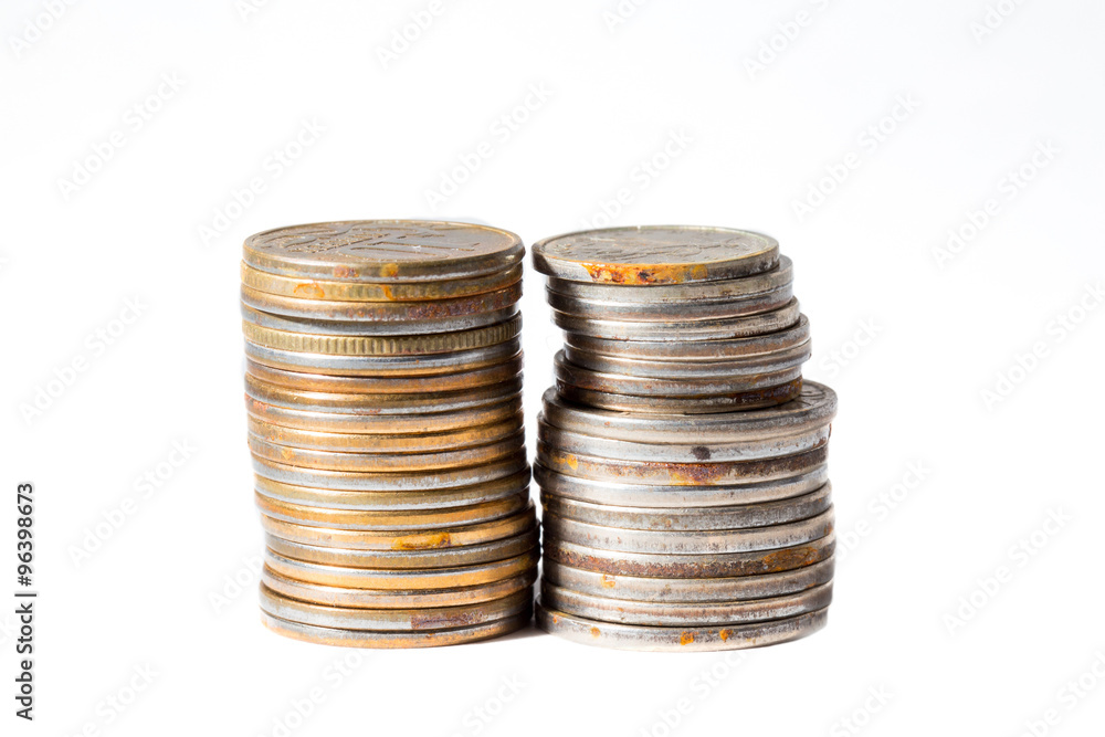 Old rusty coins stacks. Money that is not used or found money. Old rusty coins stacks. Money that is not used or found money.