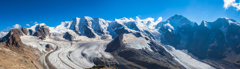 Plexiglas schilderij Gletsjers Bernina massief en Morteratsch gletsjer  © Peter Stein