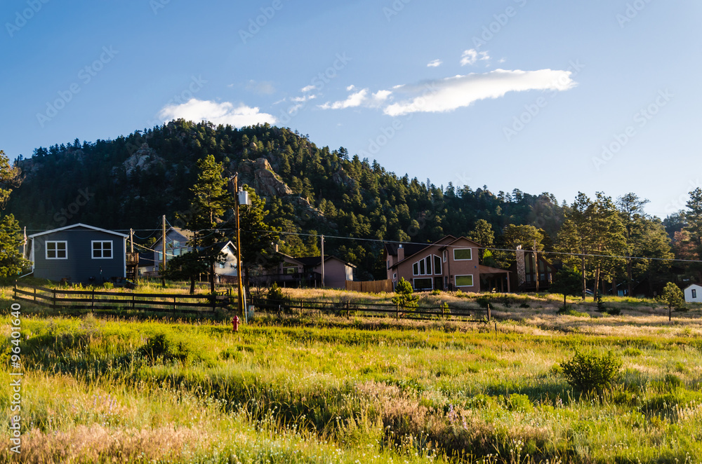 sunny morning on the rocky mountain, rural view on the rocky mountains sunny morning on the rocky mountain, rural view on the rocky mountains