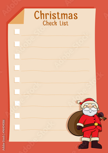 Santa Blank Christmas Check List