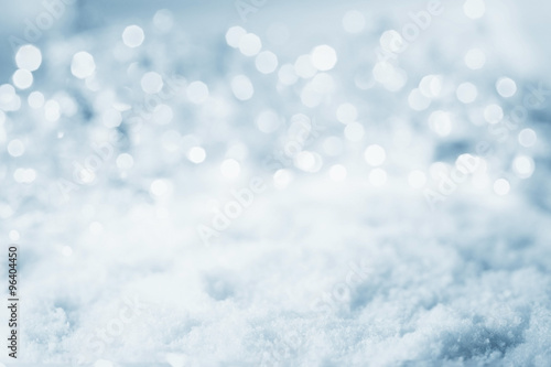 Abstract cold winter background with snow photo