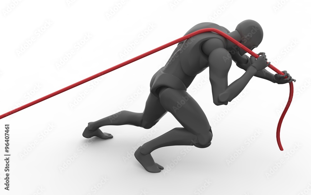 Three dimensional white human pull rope very hard Three dimensional white human pull rope very hard