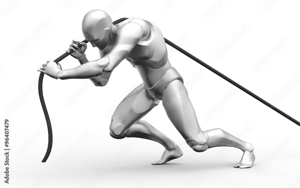 Three dimensional white human pull rope very hard Three dimensional white human pull rope very hard