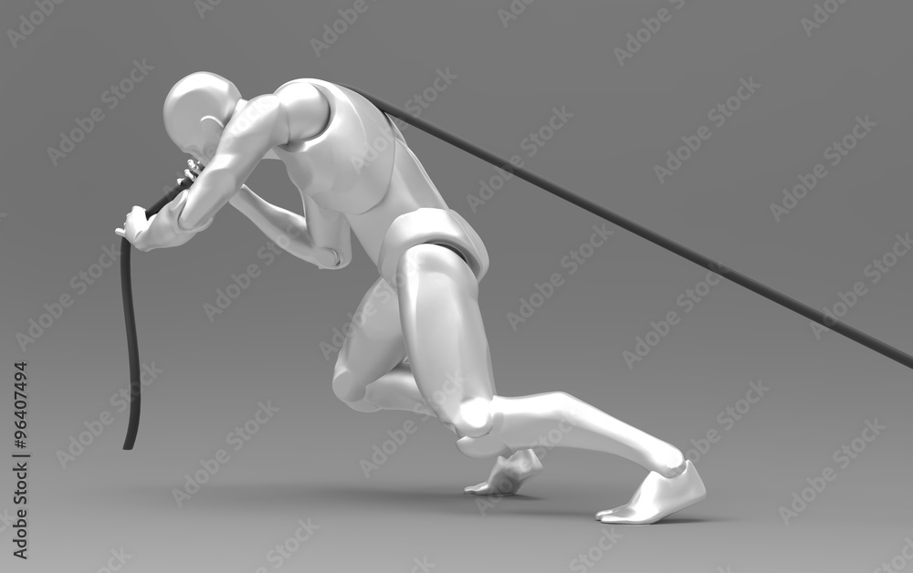Three dimensional white human pull rope very hard Three dimensional white human pull rope very hard