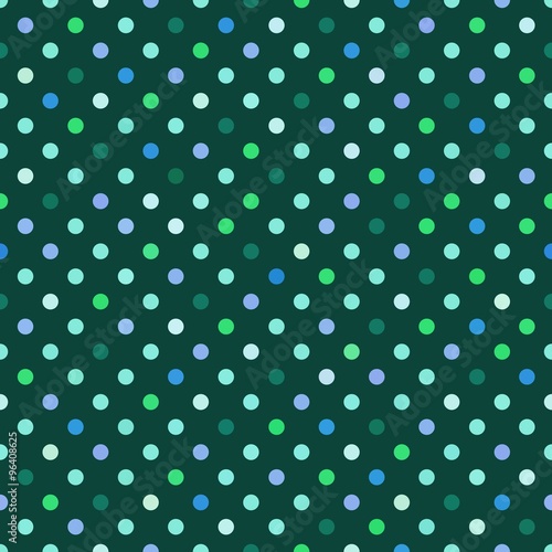 Turquoise Polka Dots Seamless Pattern